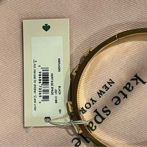 Kate Spade Black and Gold Heritage Spade Bangle Bracelet new with dust bag - Picture 8 of 8
